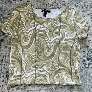 NWWOT Green and white crop top, never worn